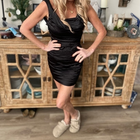 Express Satin Black Mini Dress - Picture 12 of 15